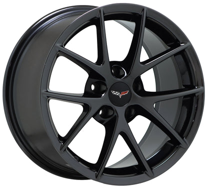18x9.5 19x12 Corvette Z06 Black Chrome wheels Factory OEM GM 5594 5598 EXCHANGE