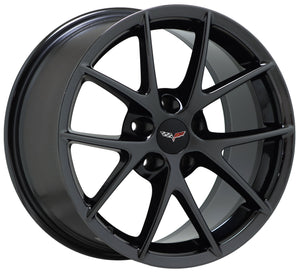 18x9.5 19x12 Corvette Z06 Black Chrome wheels Factory OEM GM 5594 5598 EXCHANGE