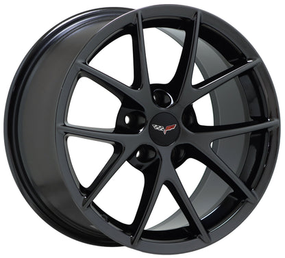 18x9.5 19x12 Corvette Z06 Black Chrome wheels Factory OEM GM 5594 5598 EXCHANGE