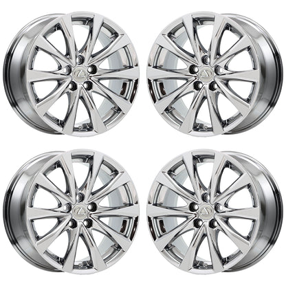 18" Lexus IS250 IS350 Bright Chrome wheels rims OEM set 74281 74282 EXCHANGE