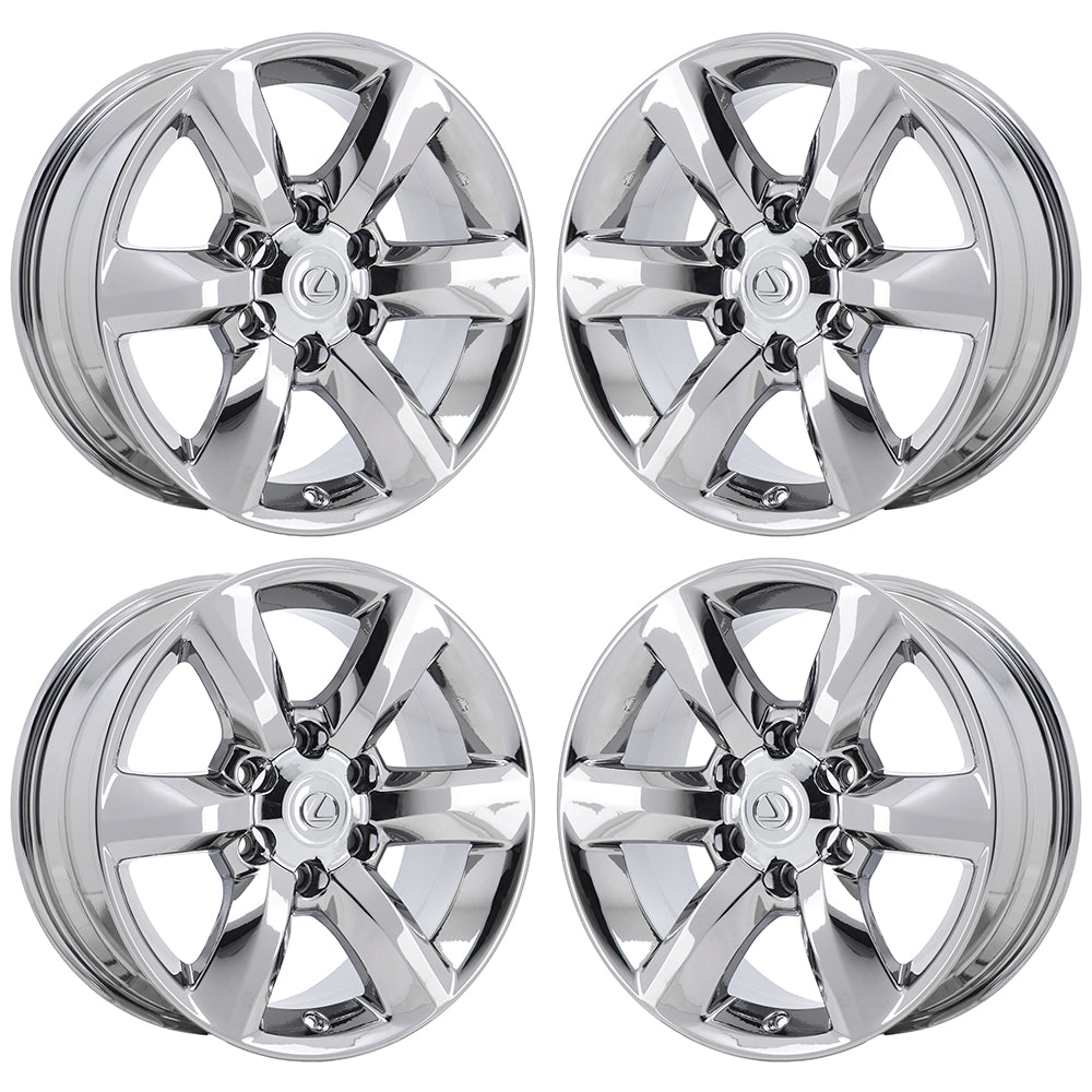 18" Lexus GX460 Bright Chrome wheels rims Factory OEM set 74229 EXCHANGE