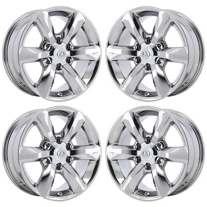 18" Lexus GX460 Bright Chrome wheels rims Factory OEM set 74229 EXCHANGE