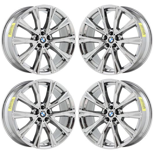 22x9.5 BMW X7 Bright Chrome wheels rims Factory OEM 86534 G07 STYLE 758