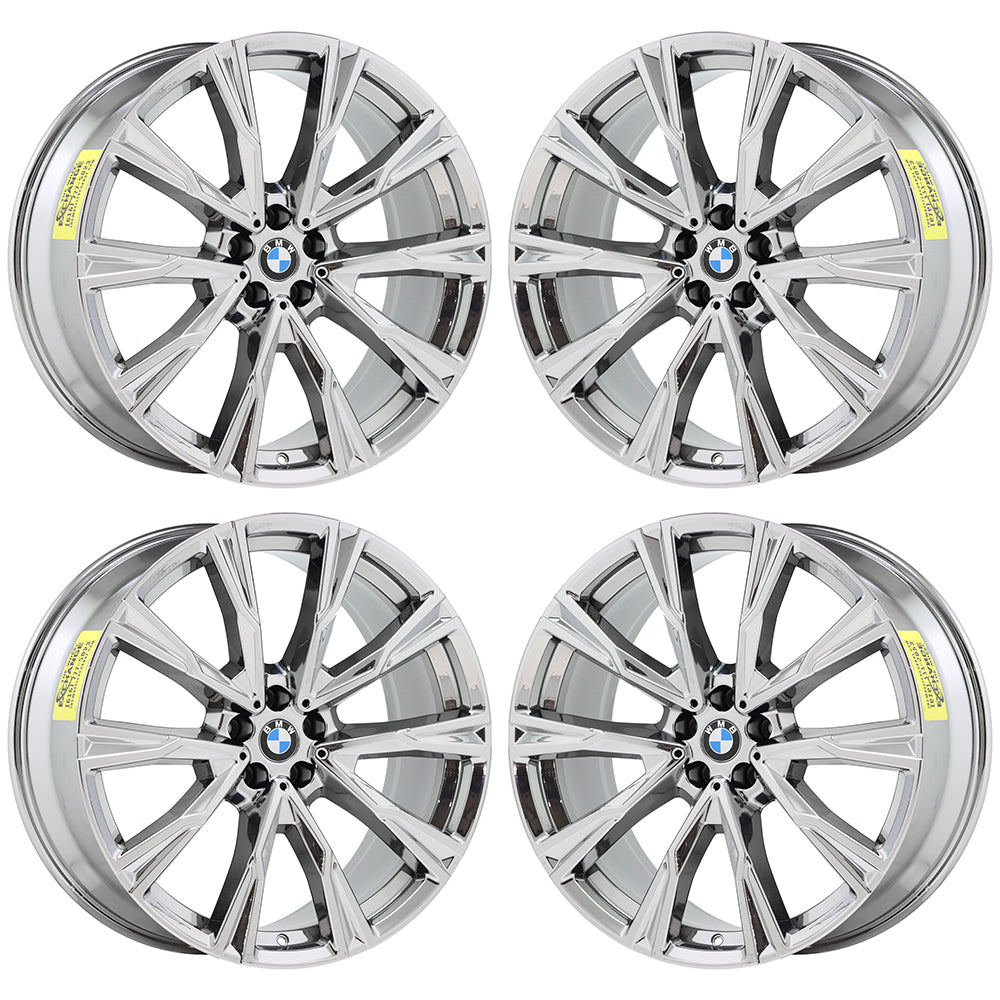 22x9.5 BMW X7 Bright Chrome wheels rims Factory OEM 86534 G07 STYLE 758