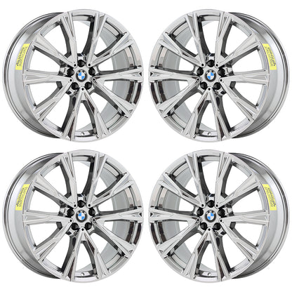 22x9.5 BMW X7 Bright Chrome wheels rims Factory OEM 86534 G07 STYLE 758
