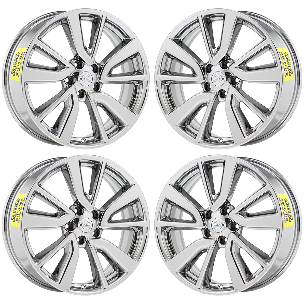 19" Nissan Rogue Sport Bright Chrome wheels rims Factory OEM set 62748 EXCHANGE