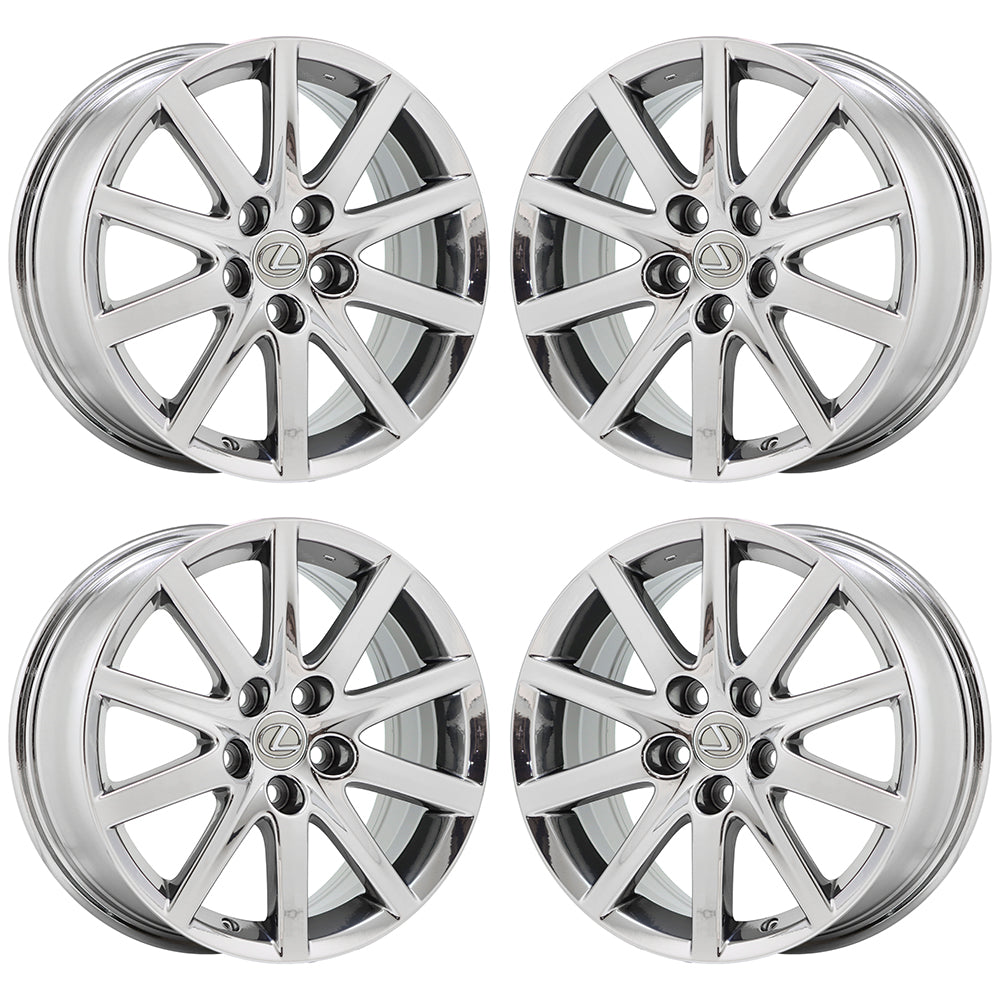 17" Lexus GS300 GS350 Bright Chrome wheels rims Factory OEM set 74185