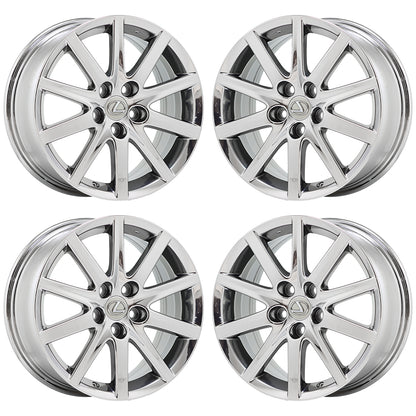 17" Lexus GS300 GS350 Bright Chrome wheels rims Factory OEM set 74185