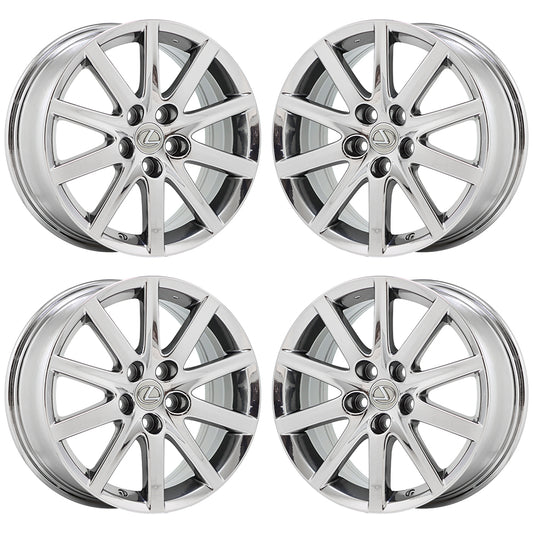 17" Lexus GS300 GS350 Bright Chrome wheels rims Factory OEM set 74185