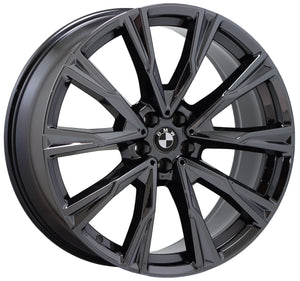 22x9.5 BMW X7 PVD Black Chrome wheels rims Factory OEM 86534 G07 STYLE 758