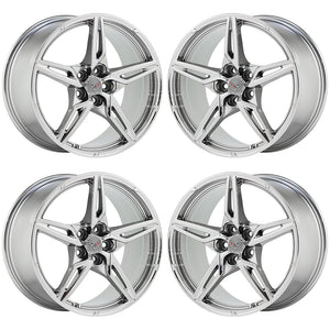 19x8.5 20x11 Corvette C8 PVD Chrome wheels rims Factory OEM GM set 4 14007 14008