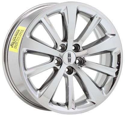 19" Lincoln MKS Bright Chrome wheel rim Factory OEM single 3766