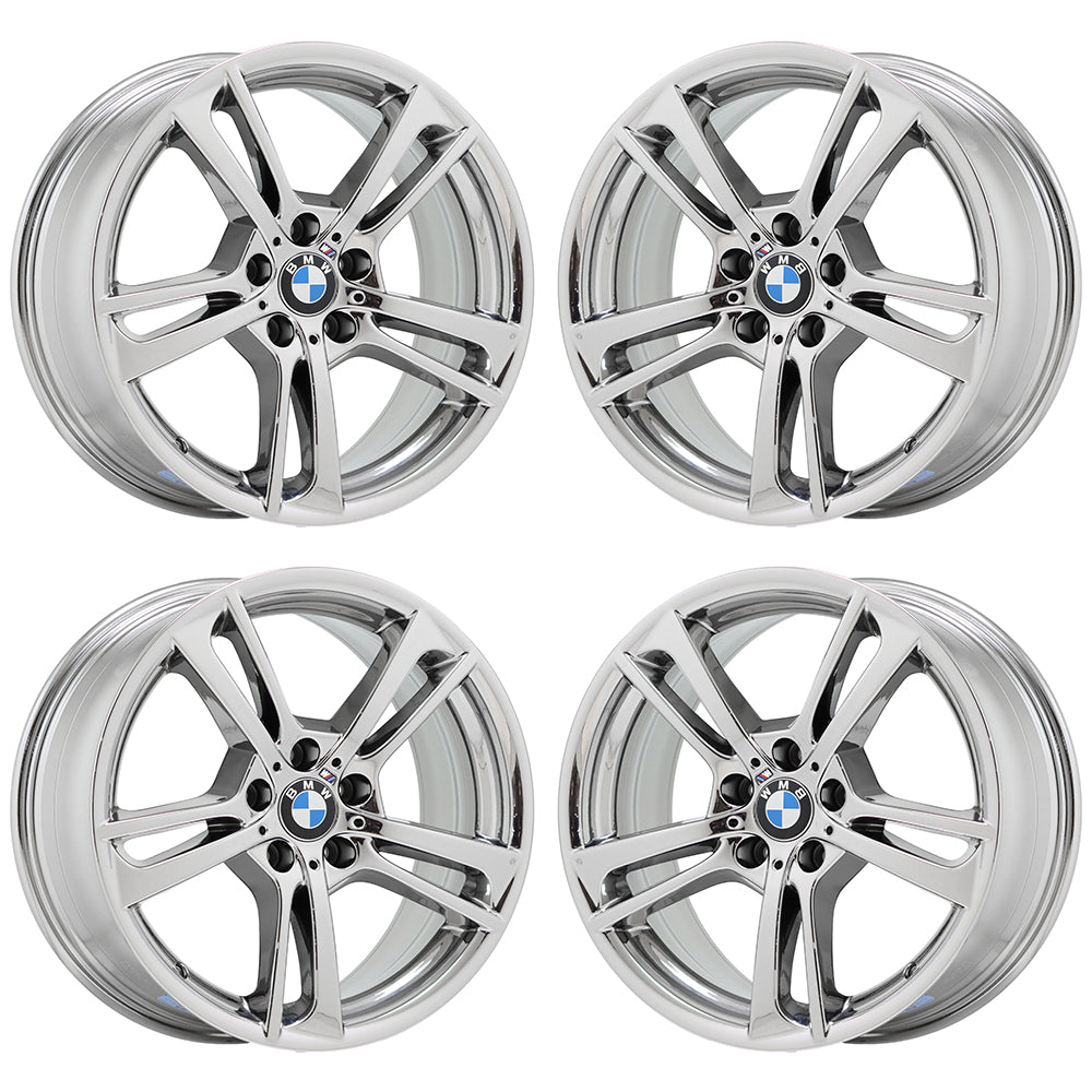 19" BMW X3 X4 Bright Chrome wheels rims Factory OEM set 4 71495 EXCHANGE