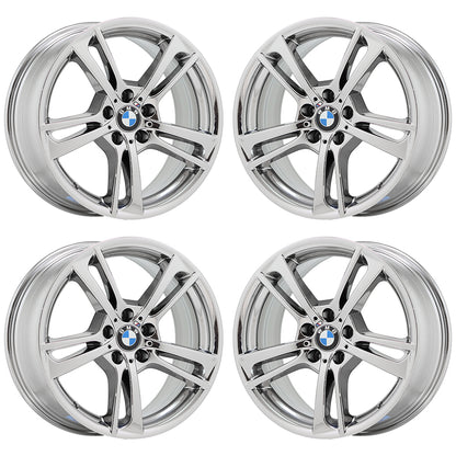 19" BMW X3 X4 Bright Chrome wheels rims Factory OEM set 4 71495 EXCHANGE