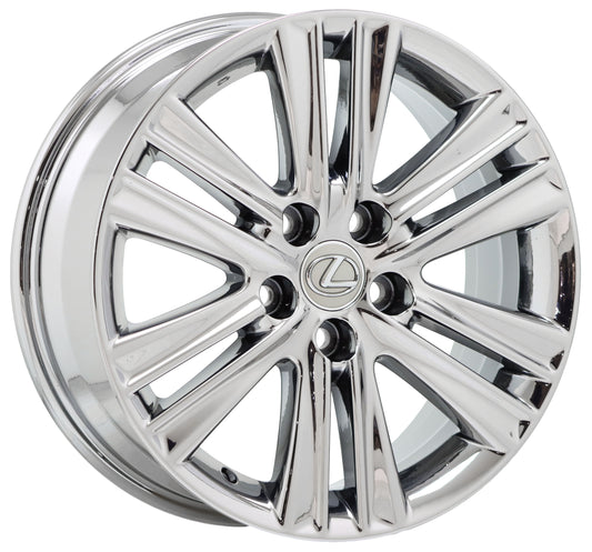 17" Lexus ES350 Bright Chrome wheel rim Factory OEM single 74276