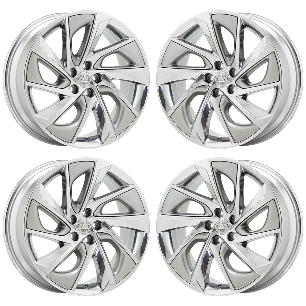 20" Lexus RX350 RX450H Bright Chrome wheels rims Factory OEM set 74337 EXCHANGE