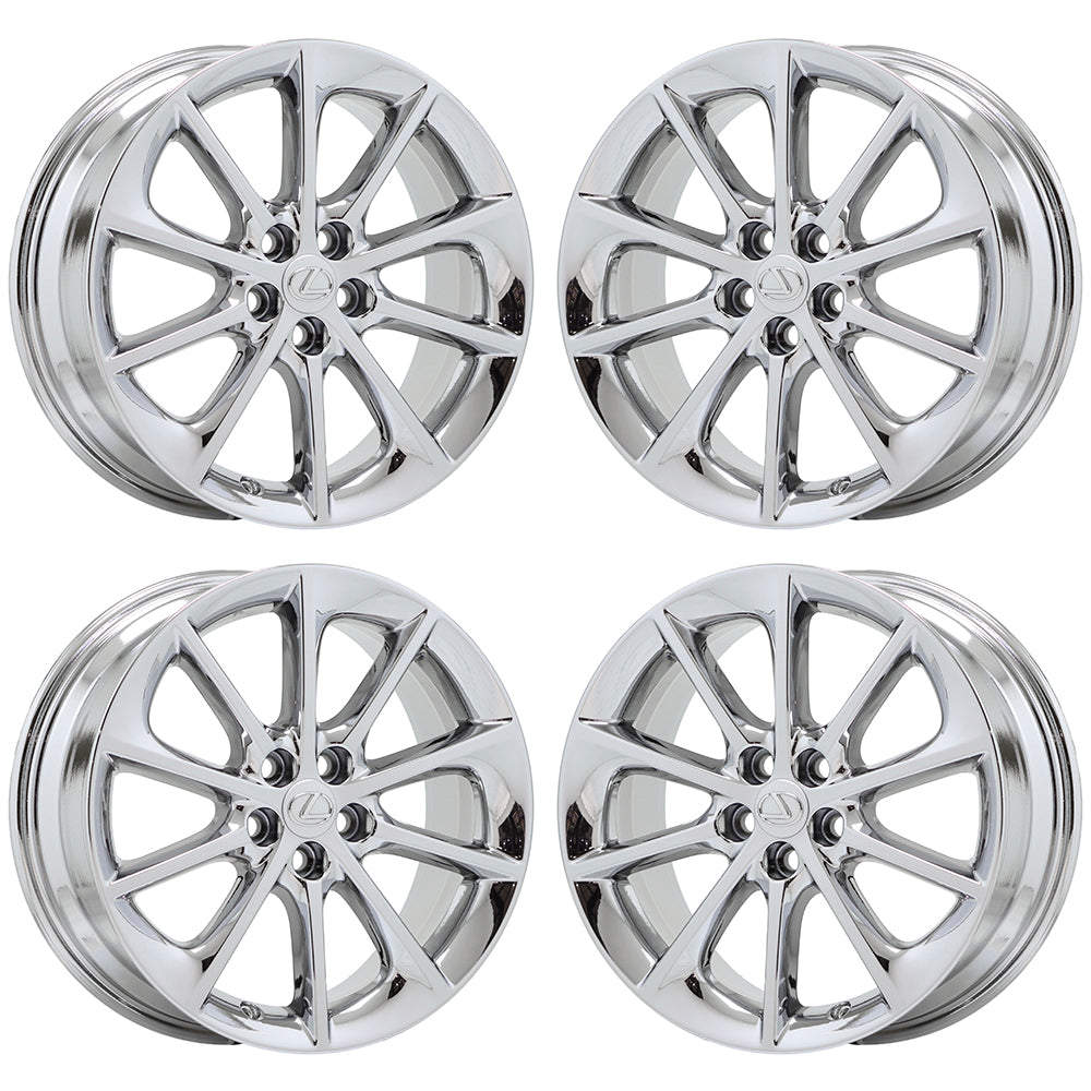 17" Lexus CT200H Bright Chrome wheels rims Factory OEM set 4 74257