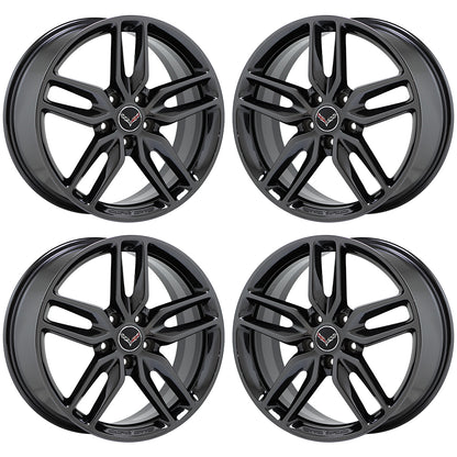 19x8.5" 20x10" Corvette Black Chrome wheels rims set 5635 5641 EXCHANGE