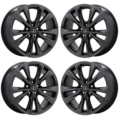 19" Lexus ES350 Black Chrome wheels rims Factory OEM set 74377 EXCHANGE