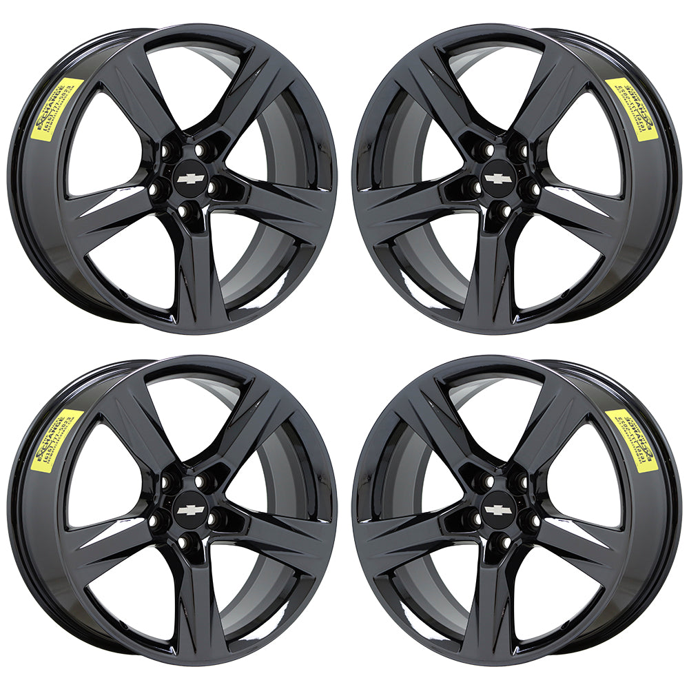 20x8.5" 20x9.5" Camaro SS Black Chrome wheels rims Factory OEM GM set 5760 5764