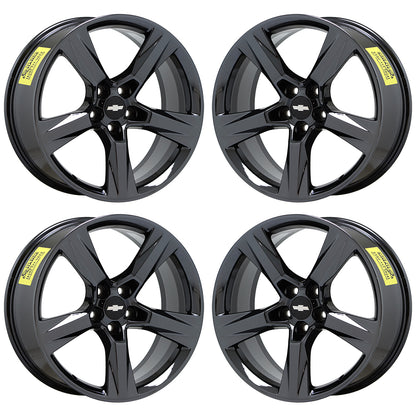 20x8.5" 20x9.5" Camaro SS Black Chrome wheels rims Factory OEM GM set 5760 5764
