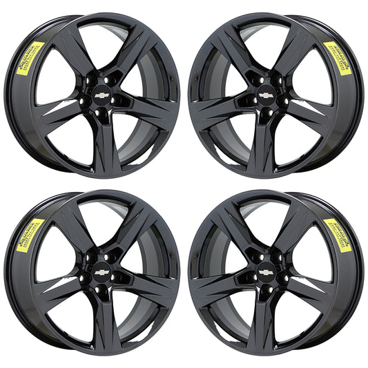 20x8.5" 20x9.5" Camaro SS Black Chrome wheels rims Factory OEM GM set 5760 5764