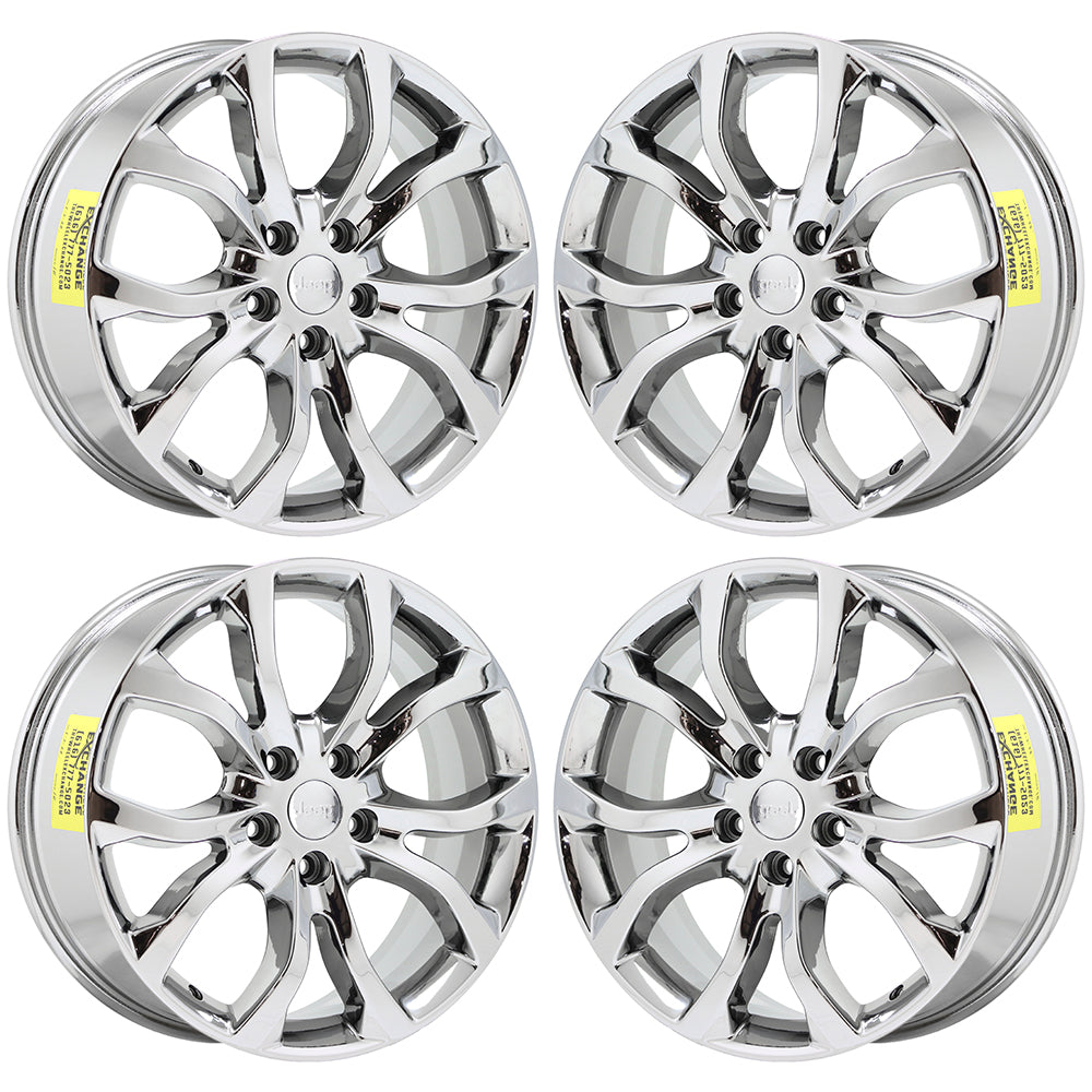 20" Jeep Grand Cherokee Bright Chrome wheels rims Factory OEM 2016 2018 set 2568