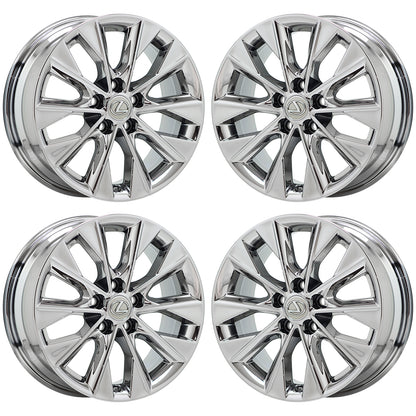17" Lexus ES300H Bright Chrome Wheels Rims Factory OEM Set 74275 EXCHANGE