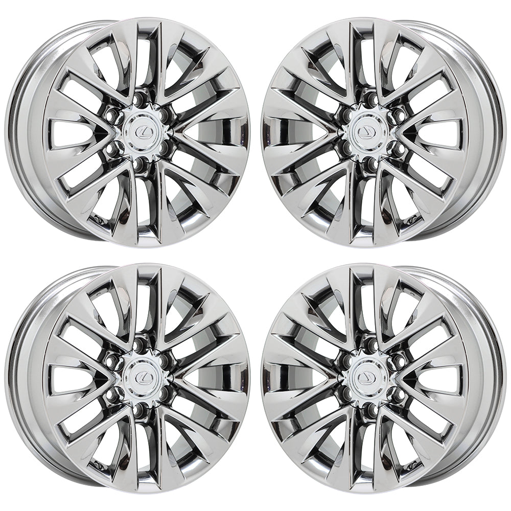 18" Lexus GX460 Bright Chrome wheels rims Factory OEM set 74297 EXCHANGE