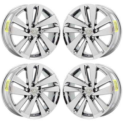 18" Lexus NX300 NX300H Bright Chrome wheels rims Factory OEM set 4 74372