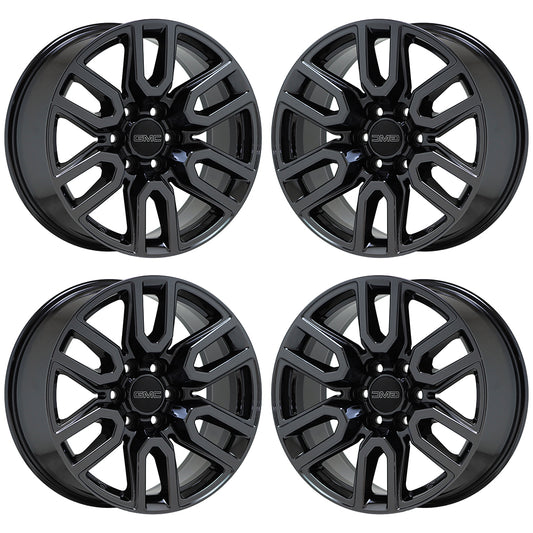 20" GMC Sierra Yukon 1500 Black Chrome wheels rims Factory OEM GM set 5914