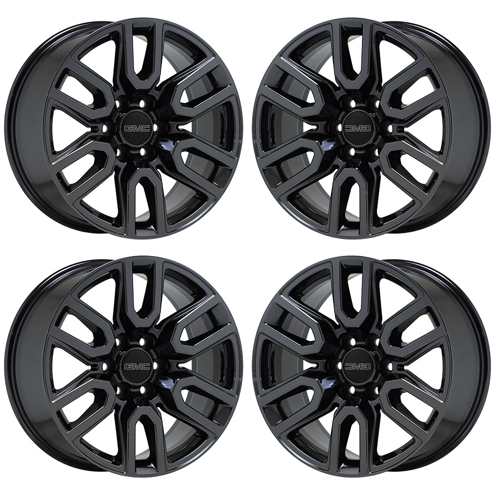 20" GMC Sierra Yukon 1500 Black Chrome wheels rims Factory OEM GM set 5914