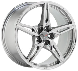 19x8.5 20x11 Corvette C8 PVD Chrome wheels rims Factory OEM GM set 4 14007 14008