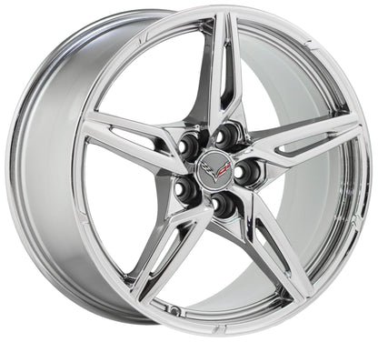 19x8.5 20x11 Corvette C8 Bright Chrome wheels Factory OEM 14007 14008 EXCHANGE