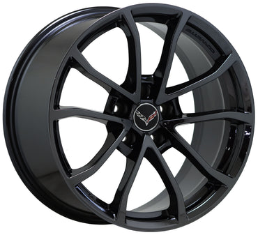 19x10" 20x12" Corvette GS C7 Black Chrome wheels rims Factory OEM GM 5542 5543