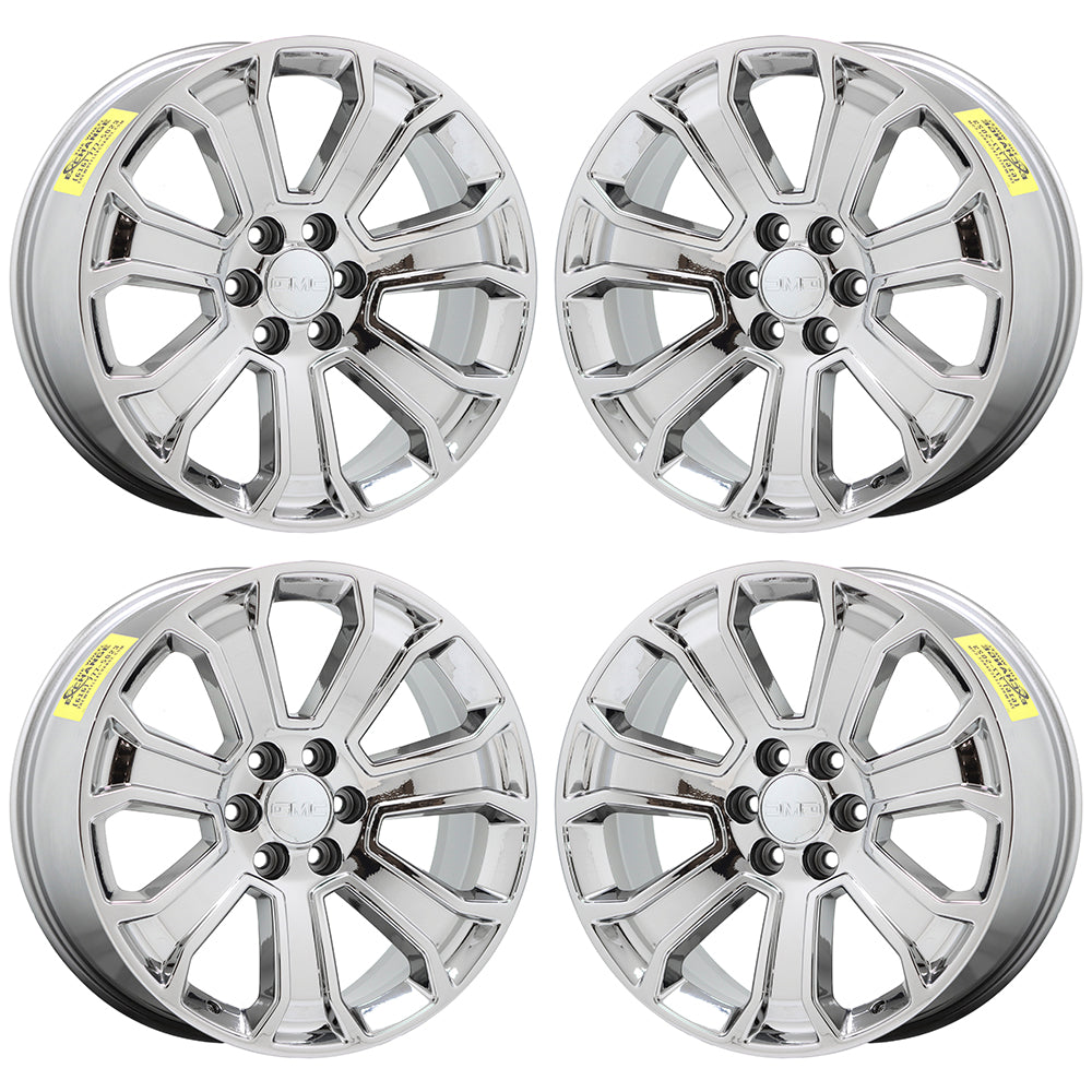 22" Sierra Silverado 1500 Bright Chrome wheels rims Factory OEM GM 5665