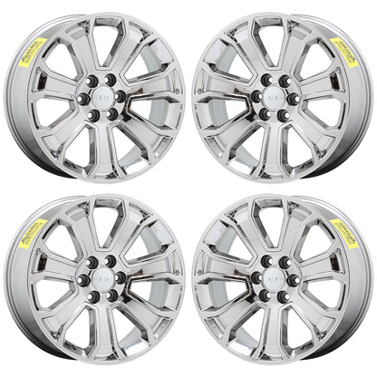 22" Sierra Silverado 1500 Bright Chrome wheels rims Factory OEM GM 5665