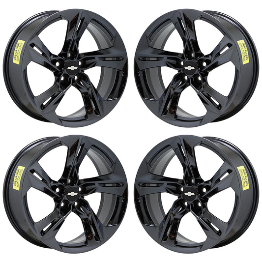 20x8.5" 20x9.5" Chevrolet Camaro RS Black Chrome wheels rims OEM set 5874 5878