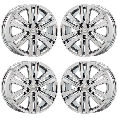 17" Lexus ES350 Bright Chrome wheels rims Factory OEM set 4 74276