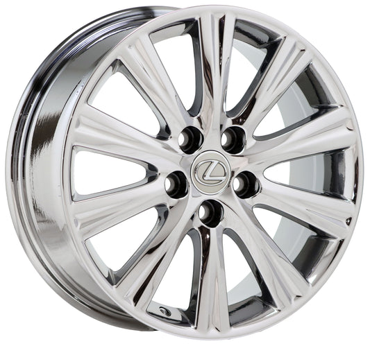 17" Lexus ES350 Bright Chrome wheel rim Factory OEM 74191
