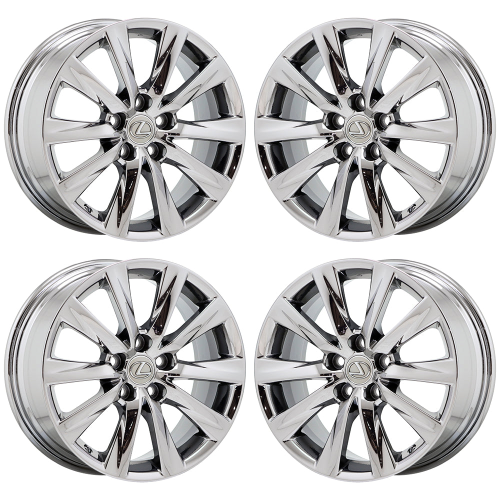 17" Lexus IS200 IS250 IS300 IS350 Bright Chrome wheels OEM set 74287 EXCHANGE