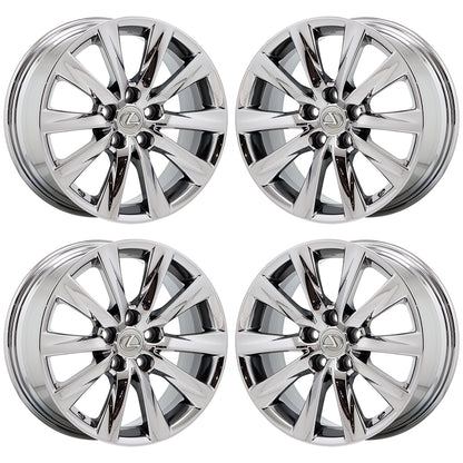 17" Lexus IS200 IS250 IS300 IS350 Bright Chrome wheels OEM set 74287 EXCHANGE