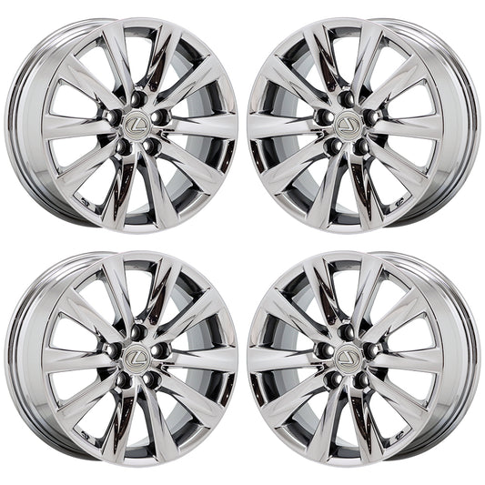 17" Lexus IS200 IS250 IS300 IS350 Bright Chrome wheels OEM set 74287 EXCHANGE