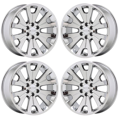 22" Chevy Silverado 1500 Bright Chrome wheels rims Factory OEM GM set 5663