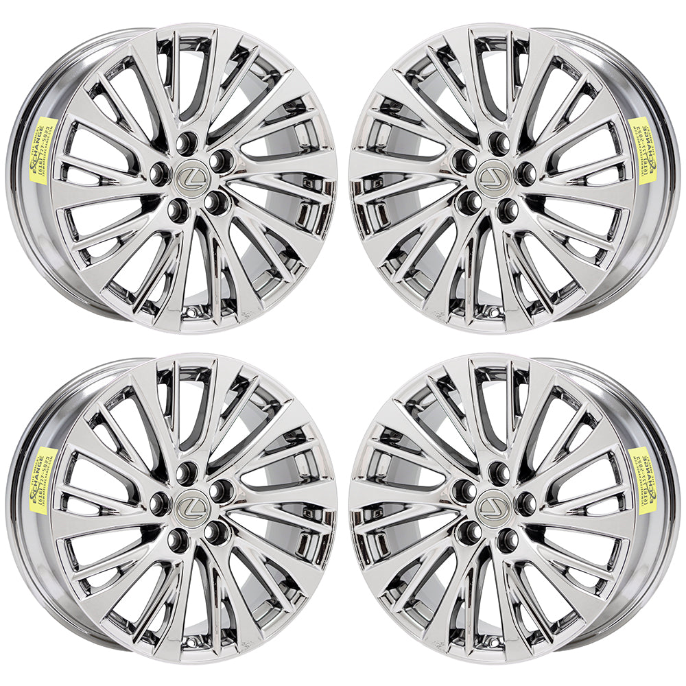 18" Lexus ES350 Bright Chrome wheels rims Factory OEM set 74376