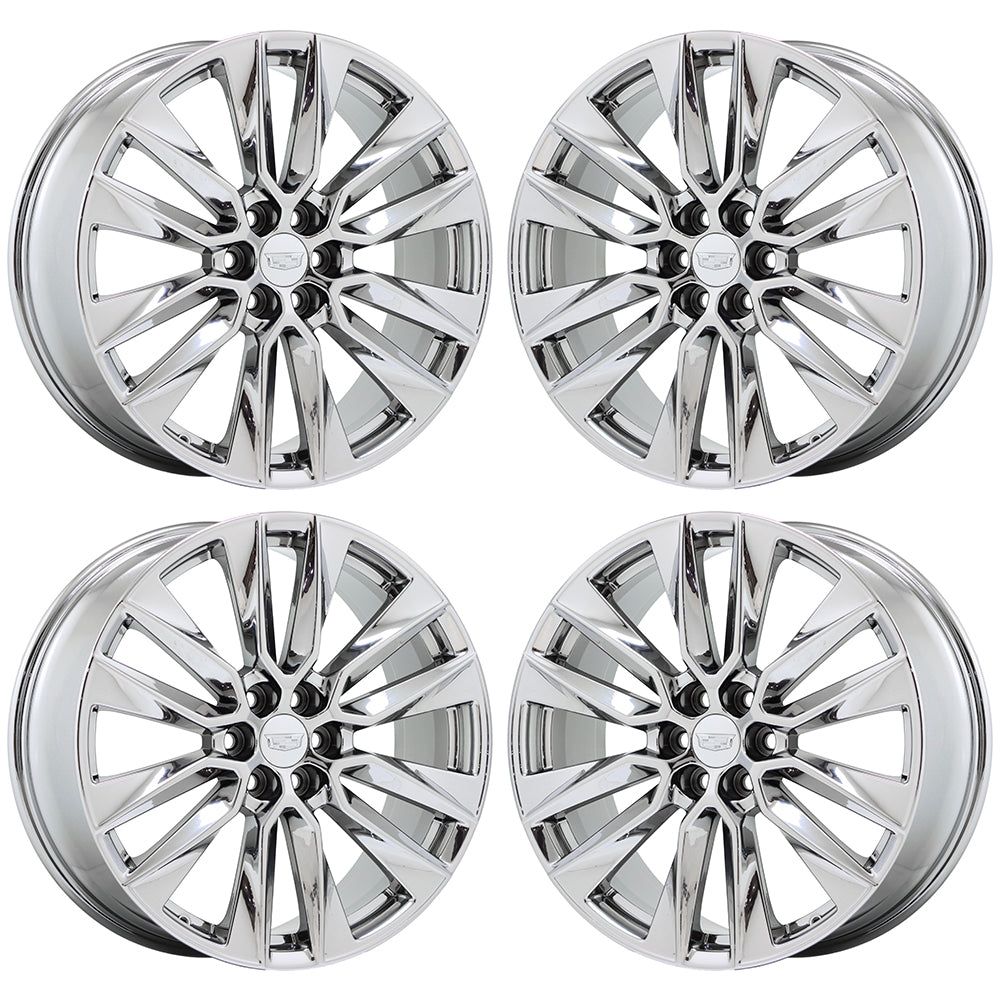 21" Cadillac XT5 XT6 Bright Chrome wheels rims Factory OEM set 4851