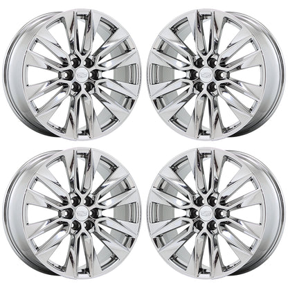 21" Cadillac XT5 XT6 Bright Chrome wheels rims Factory OEM set 4851