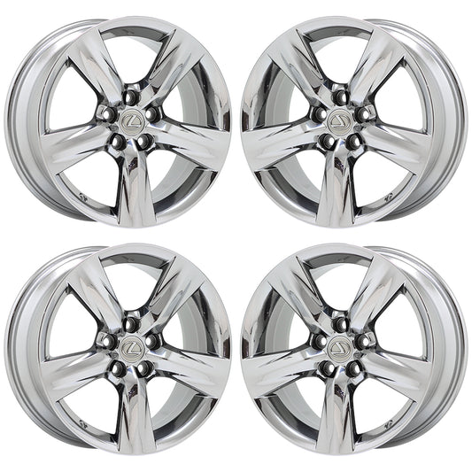 18" Lexus IS250 IS350 Bright Chrome wheels rims Factory set 74290 74291