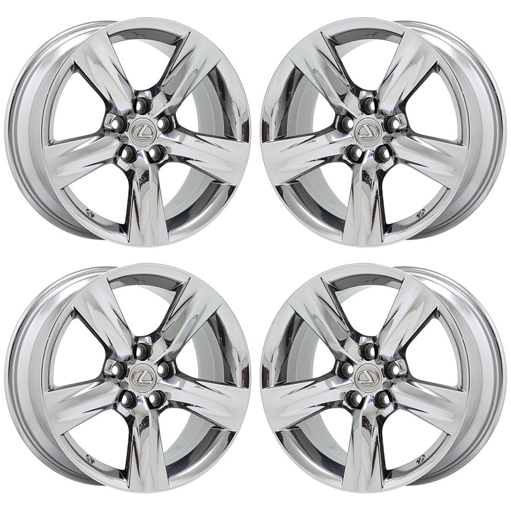 18" Lexus IS250 IS350 Bright Chrome wheels rims Factory set 74290 74291