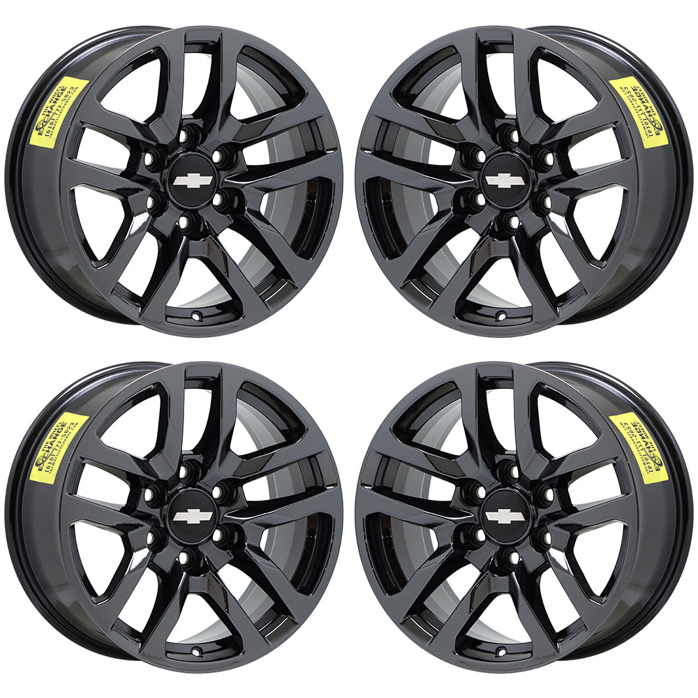 18" Silverado 1500 LTZ Truck Black Chrome wheels rims Factory OEM set 5912